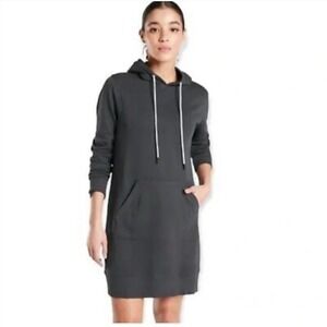 Athleta Charcoal Grey Hooded Sweatshirt Dress Casual‎ Comfort M
